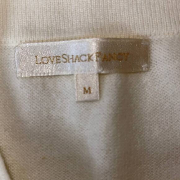 Love Shack Fancy Nala Wool and Cashmere Off White Belted Jumpsuit Size Medium - Picture 6 of 7